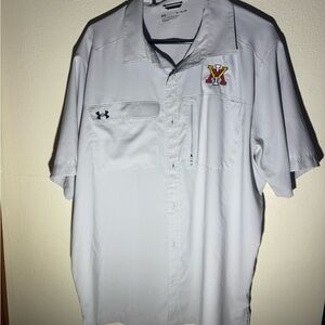 Under Armour Men's Light Gray Casual Button Down Shirt